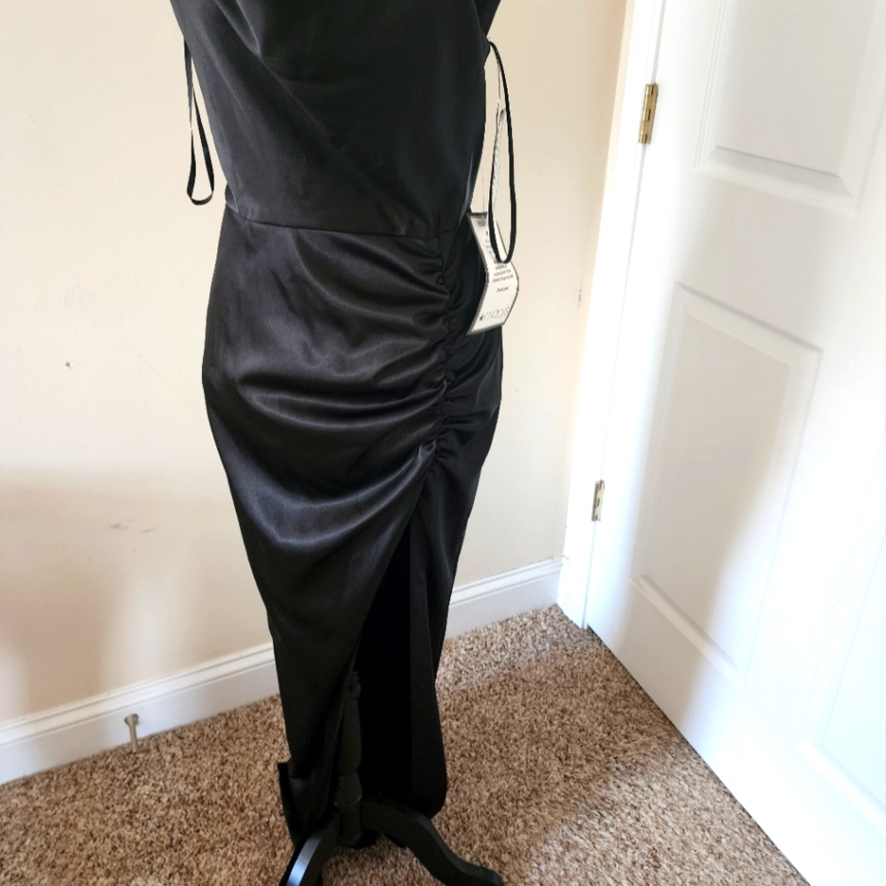 Black Satin Formal Dress